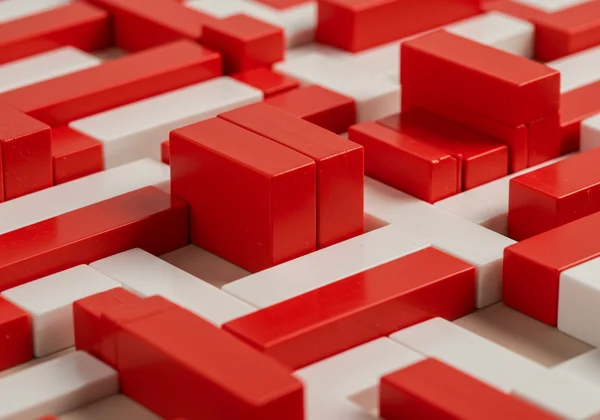 WAIS block design test with red and white blocks