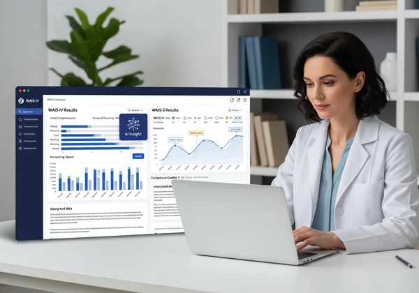 Psychologist using AI WAIS analysis tool