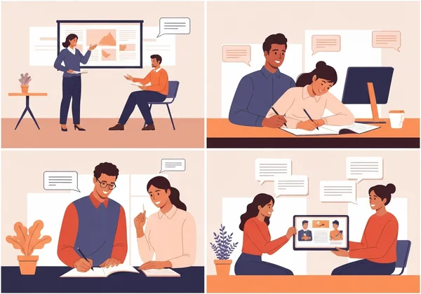 People using verbal intelligence in work and life