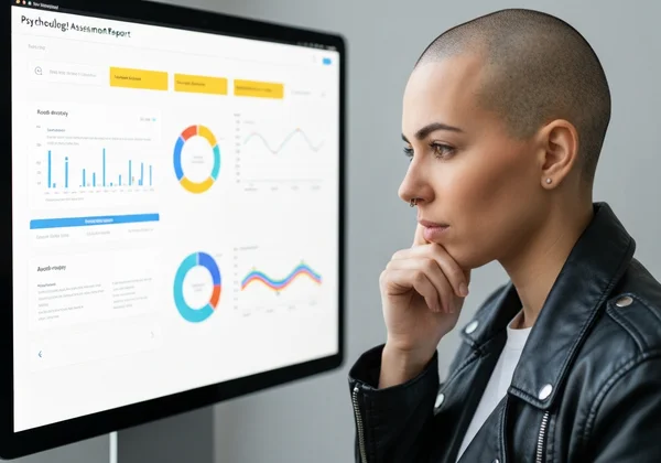 Person analyzing a complex WAIS test report