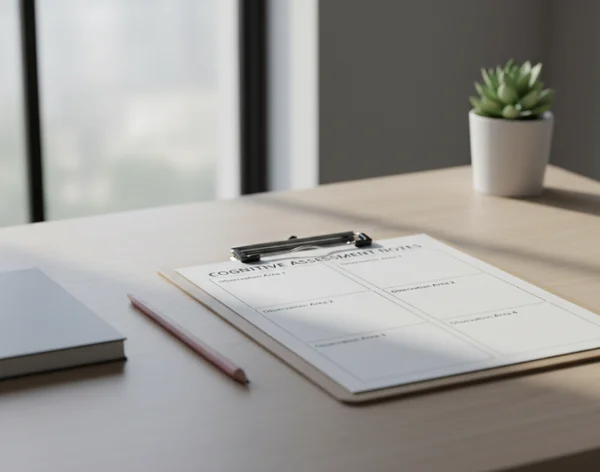 Processing speed notes on a calm desk