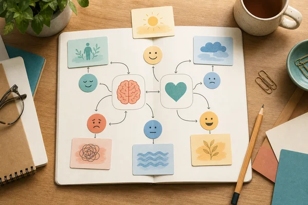 EQ concept map on a desk